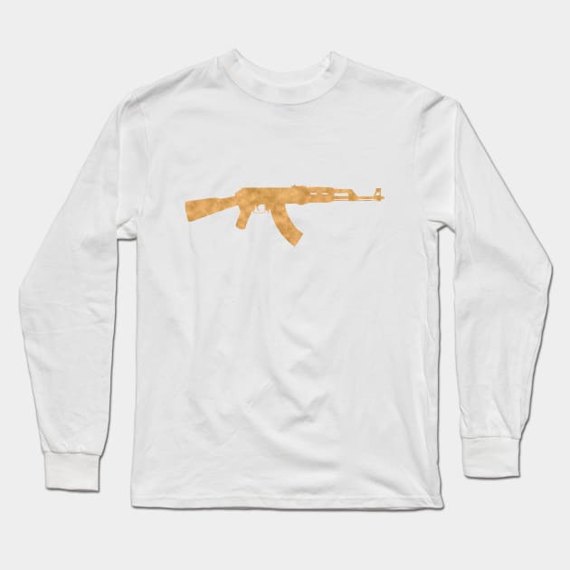 Gold AK47 Rifle Long Sleeve T-Shirt by nolabel